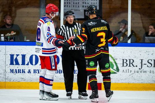Domare Marcus Hejdesten samtalar med Tyringes Ludvig