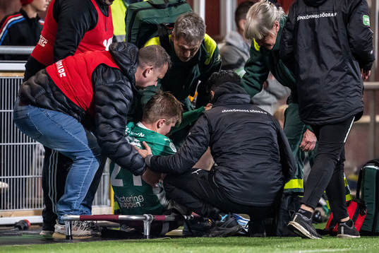 Jönköpings Södras Måns Isaksson med en skada
