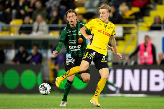 Varbergs Joakim Lindner och Elfsborgs Jeppe Møldrup Okkels