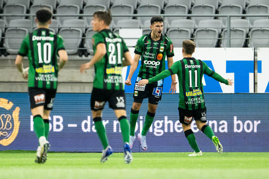 Varbergs Dion Krasniqi jublar