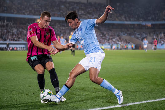 Malmö FFs Stefano Vecchia och Brommapojkarnas Jesper