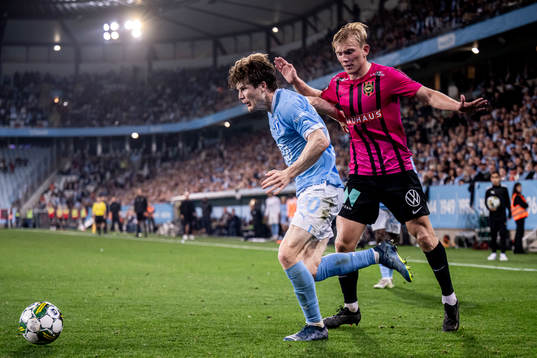Malmö FFs Oliver Berg och Brommapojkarnas Alexander Jensen