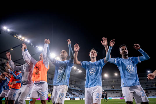 Malmö FFs Derek Cornelius, Lasse Berg Johnsen och Taha Ali