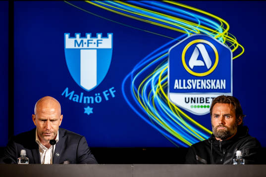 Malmö FFs tränare Henrik Rydström och Brommapojkarnas