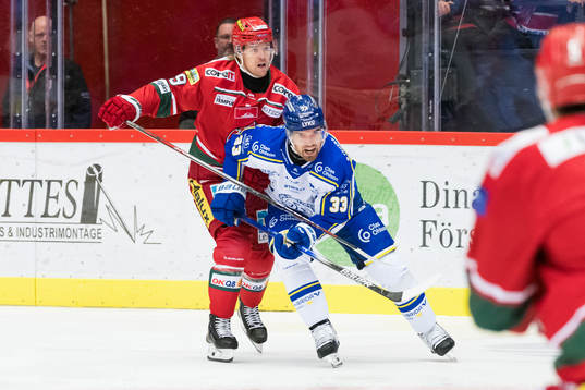Leksands Eddie Larsson och MoDos Mikkel Aagaard