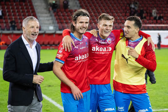 Helsingborgs tränare Stuart Baxter, Wilhelm Loeper, Erik