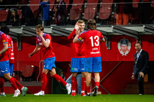 Helsingborgs Erik Ring och Wilhelm Loeper jublar