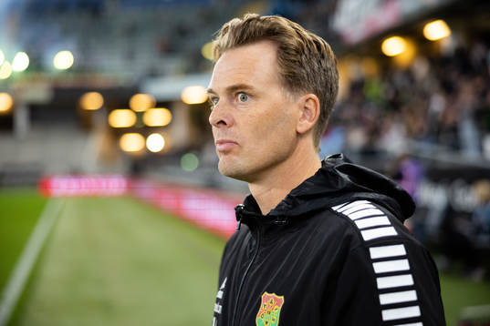 GAIS tränare Fredrik Holmberg innan fotbollsmatchen i