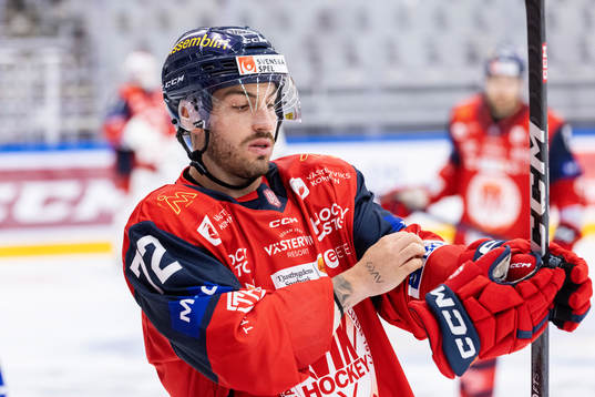 Västerviks Jacob Mcgrew på uppvärmningen