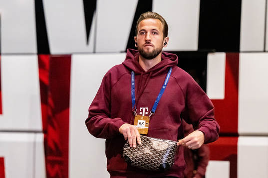 Harry Kane of Bayern Munich arrives to the stadium