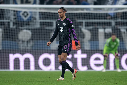 Leroy Sané of Bayern Munich looks dejected