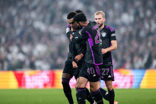 Jamal Musiala of Bayern Munich  celebrates