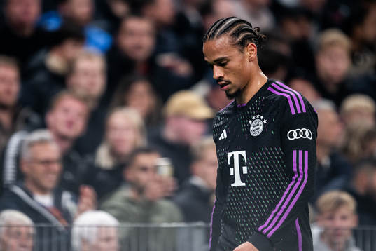 Leroy Sané of Bayern Munich looks dejected