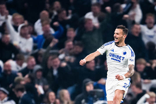 Diogo Goncalves of Copenhagen celebrates