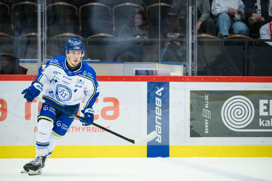 Leksands Arvid Eljas innan ishockeymatchen i SHL mellan