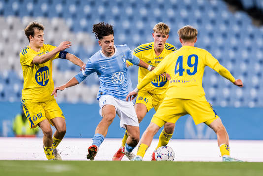 Under fotbollsmatchen i UEFA Youth League mellan Malmö FF