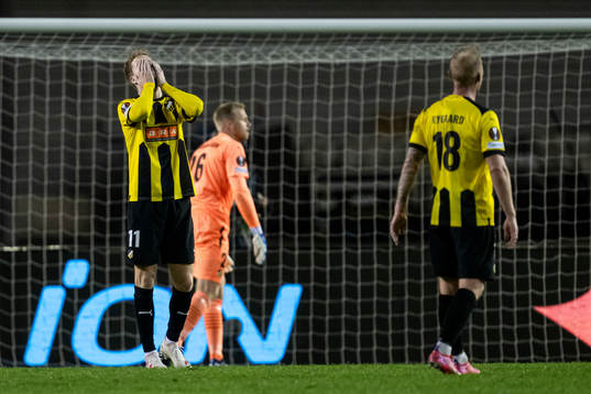 Samuel Gustafson of Häcken looks dejected