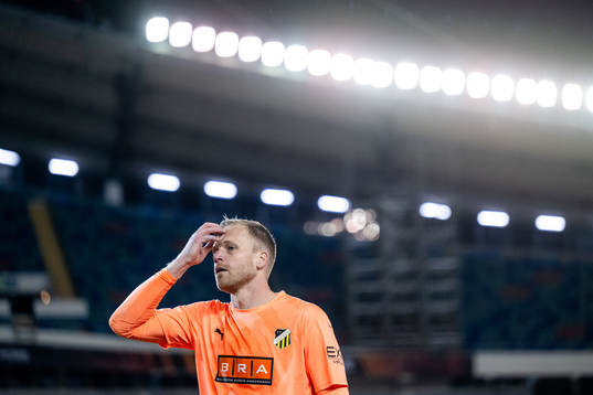 Goalkeeper Peter Abrahamsson of Häcken looks dejected