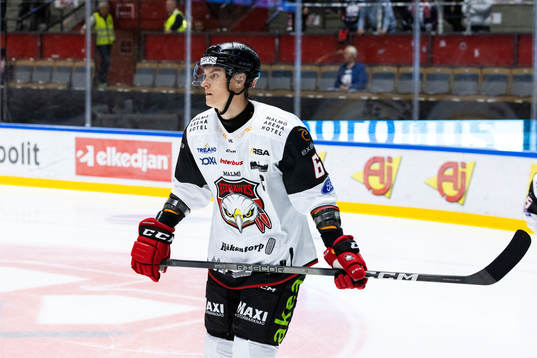 Malmö Redhawks Fredrik Händemark på uppvärmningen