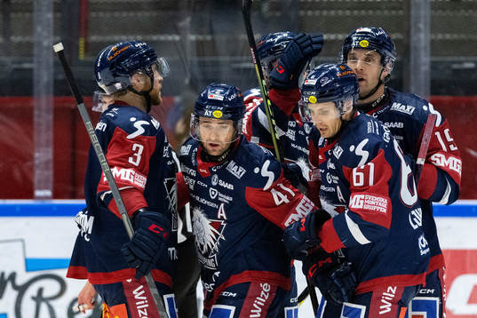 Linköpings Broc Little jublar med lagkamrater