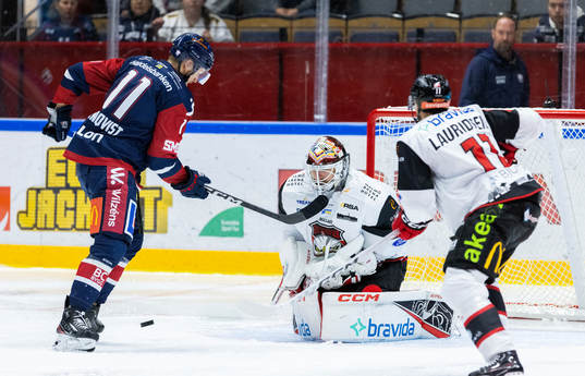 Linköpings Henrik Törnqvist och Malmö Redhawks målvakt
