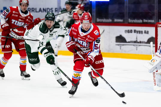 Timrås Jonathan Dahlén och Färjestads Victor Ejdsell
