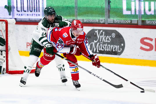 Färjestads Jonathan Andersson och Timrås Oliver Johansson