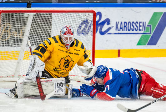 Skellefteås målvakt David Rautio och Oskarshamns Viktor