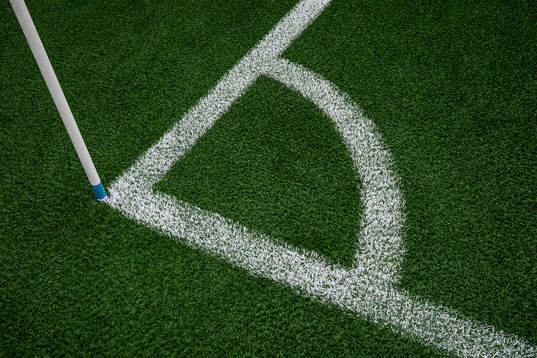 Hörna på fotbollsplanen