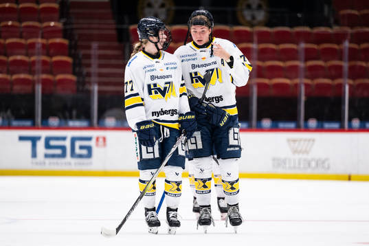 HV71s Mira Jungåker och Elin Svensson deppar