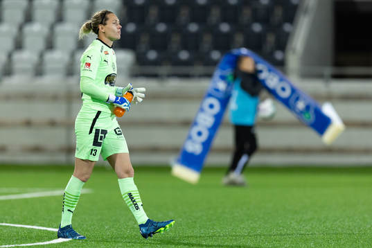 Häckens målvakt Jennifer Falk deppar