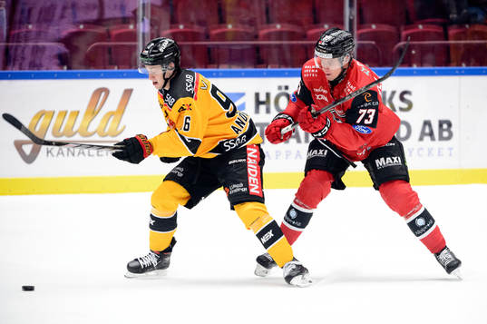 Luleås Pontus Andreasson och Malmö Redhawks Adam Ollas