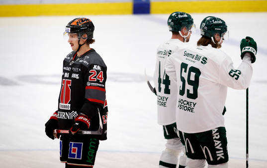 Örebros Hannes Björninen och Färjestads Linus Johansson