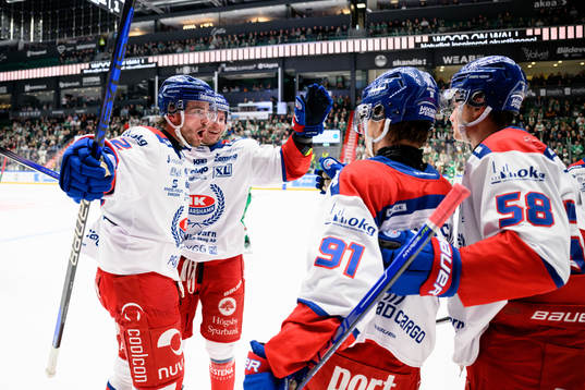 Oskarshamns Nick Olesen jubla
