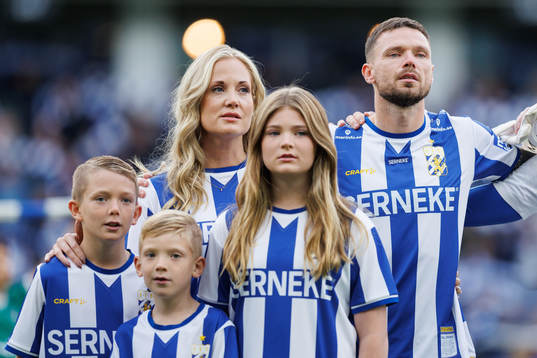 Marcus Berg med familj innan fotbollsmatchen i Allsvenskan