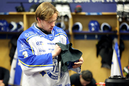 Leksands Fred Nilsson innan ishockeymatchen i SHL mellan