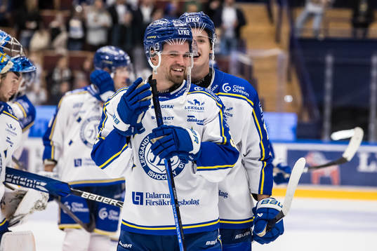 Leksands Eddie Larsson jublar