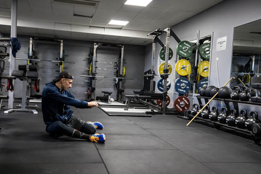 Leksands Patrik Noren innan ishockeymatchen i SHL mellan