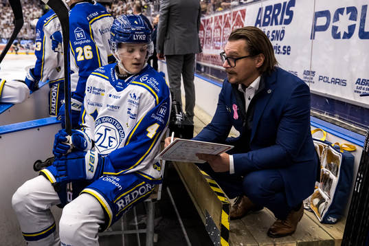 Leksands Lucas Lagerberg och Leksands tränare Björn