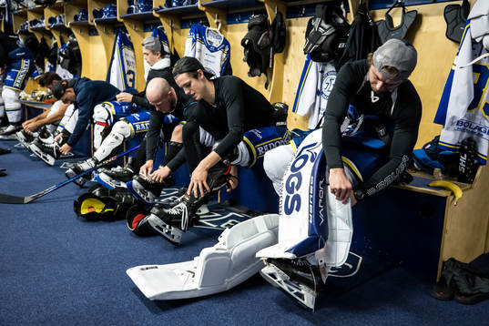 Leksands målvakt Filip Larsson och Leksands Anton
