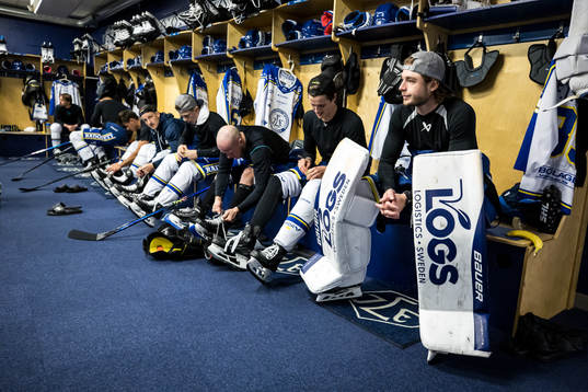 Leksands målvakt Filip Larsson och Leksands Anton
