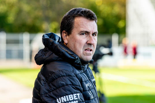 Trelleborgs tränare Stefan Jacobsson innan fotbollsmatchen