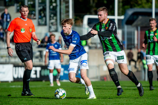 Trelleborgs Karl Wendt mot GAISs Dino Salihovic