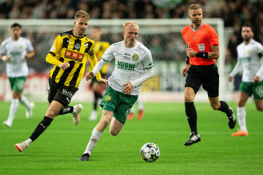 Häckens Samuel Gustafson och Hammarbys Marcus Rafferty