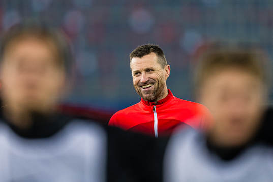 Eirik Horneland, head coach of Brann, celebrates