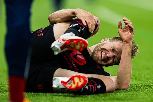 Bård Finne of Brann in pain