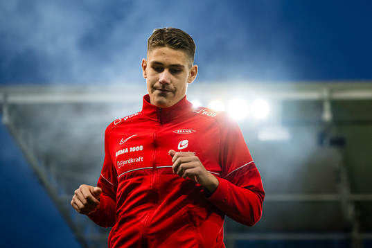 Eivind Fauske Helland of Brann warms up