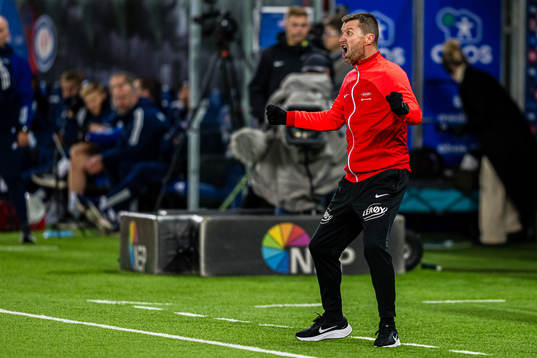 Eirik Horneland, head coach of Brann, celebrates at the