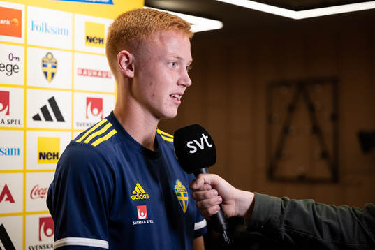 Hugo Larsson of the Swedish men's football national team at
