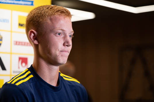 Hugo Larsson of the Swedish men's football national team at
